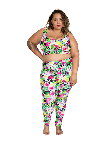Relaxed Fit Crop Top - Tropical Colours