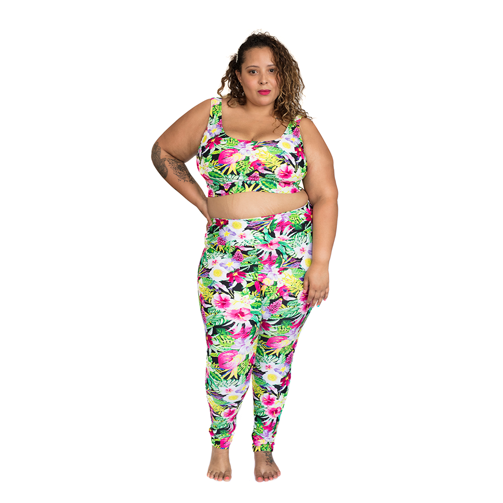 Relaxed Fit Crop Top - Tropical Colours